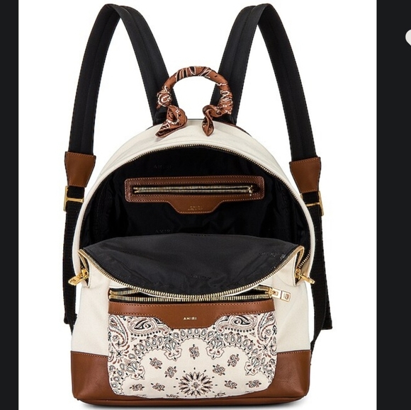 Amiri Canvas Bandana Backpack Color: Ivory & Brown *SOLD OUT* - Picture 4 of 5